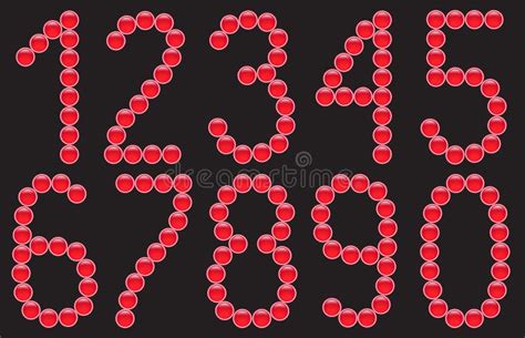 red numbers stock vector illustration  shape icon