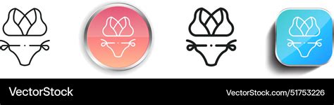 Bikini Icon Thin Linear Regular And Button Style Vector Image