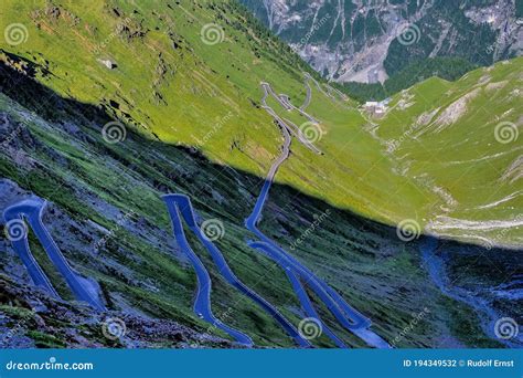 Italy Stelvio National Park Famous Road To Stelvio Pass In Ortler