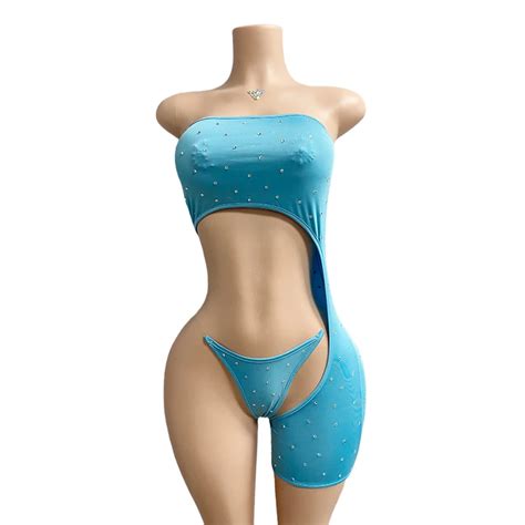 Elites Luxury Sexy Girls Rhinestone Bikini Style Shiny Exotic Dancewear Wholesale Stripper Wear