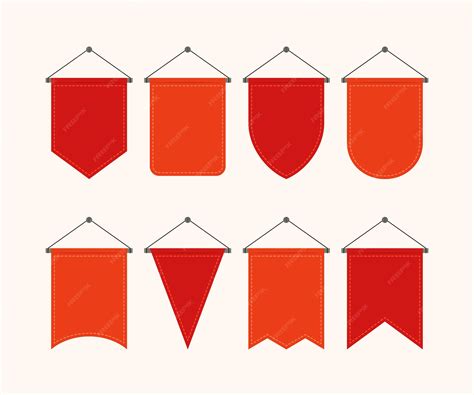 Premium Vector | Set of pennant flags hanging on wall