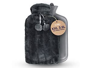 Volila L Extra Large Hot Water Bottle Pink Faux Fur Covered Hot Water Bottle For Pain