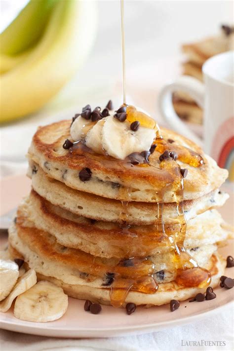 Fluffy Chocolate Chip Banana Pancakes Laura Fuentes