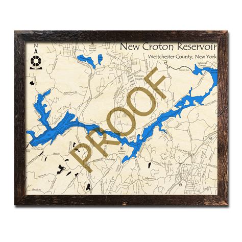 Croton Reservoir Ny 3d Wood Topo Map