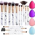 Amazon Makeup Brushes DUAIU 15PCs Marble Makeup Brush Set Premium