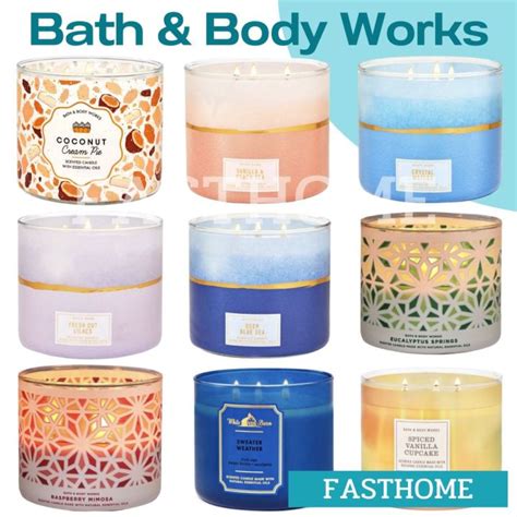 BBW เทยนหอม Aromatherapy Bath and Body Works White Barn 3 Wicks Candle ขนาดใหญ 411g Coconut