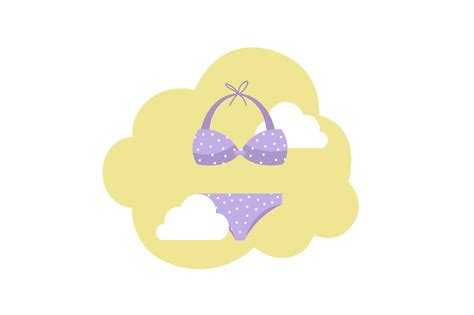 Summer Beach Bikini Cloud Icon Graphic By Goodcicadaid Creative Fabrica