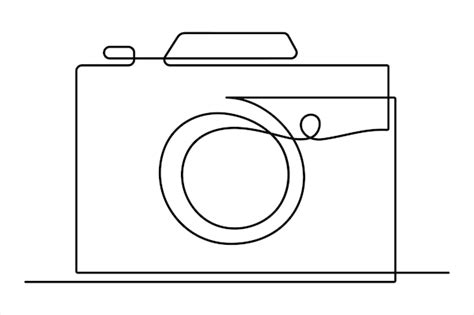 Dibujo Continuo De Una Sola Línea Arte De Línea Del Icono De La Cámara