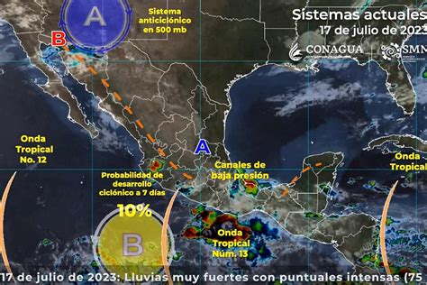 Cuatro fenómenos naturales causarán lluvias intensas en 17 estados A