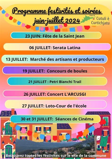 Programme Des Festivit S Et Soir Es Juillet Et Ao T Cuttoli