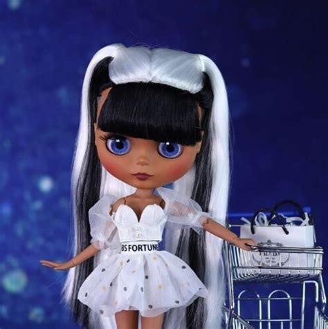 Blythe Doll Dark Skin Matte Face Black White Hair Joint Body Toy Bjd Nude Puppet Ebay