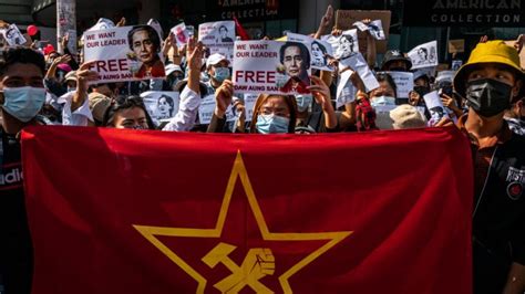 NLD Myanmars Militär zerstört Zentrale von Aung San Suu Kyis Partei