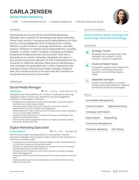 3 Successful Social Media Marketing Resume Examples And Writing Tips