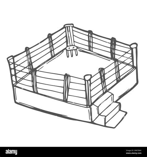 Sketch Style Vector Illustration Of A Boxing Ring Stock Vector Image