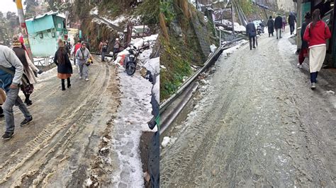 Heavy Snowfall In Shimla Traffic Stopped From Circular Road Up To