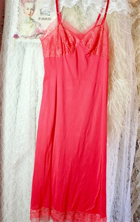 S Pink Lace Lingerie Slip Dress S Sheer Maxi D Gem