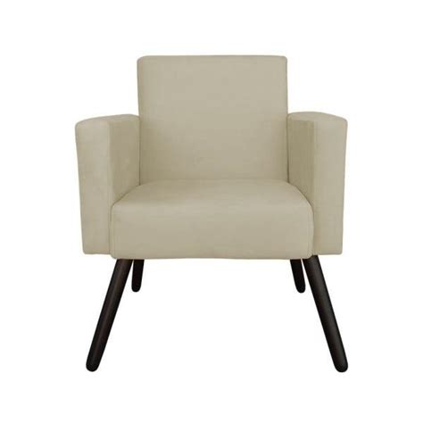 Poltrona Decorativa Para Sala Aline Suede Nude Madeiramadeira