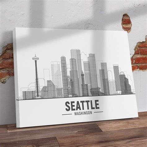 Seattle Washington Pre-Printed Canvas – Canvas and Gifts