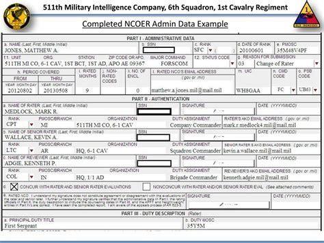 Army First Sergeant Ncoer Examples