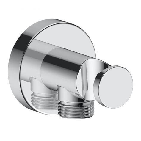 Duravit Raccord mural coudé avec support de douchette chrome