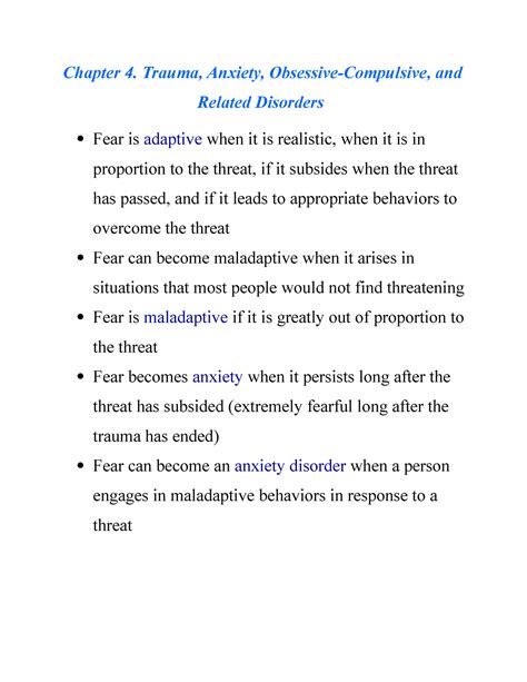 Chapter Trauma Anxiety Obsessive Compulsive And Related