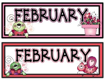 Calendar Headers for: February (4) by Horner's Dugout | TPT