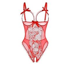 Avidlove Women One Piece Lingerie Sexy Lace Babydoll Mini Bodysuit