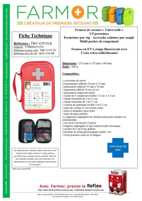 Farmor Trousse De Secours Universelle Personnes Ref Tro