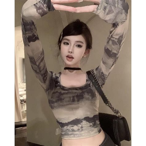 Hot Girl C Vu Ng D I Tay O Thun N M A H Tinh Khi T Desire M C Tranh Slim Fit Skinny Slimmer