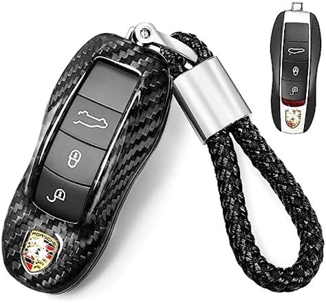 Amazon Real Carbon Fiber Key Fob Cover For Porsche With Keychain