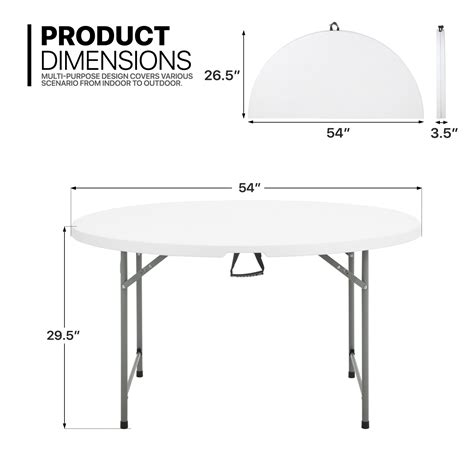 Magshion Portable And Foldable 45 Feet Round Commercial Table Set Of 10