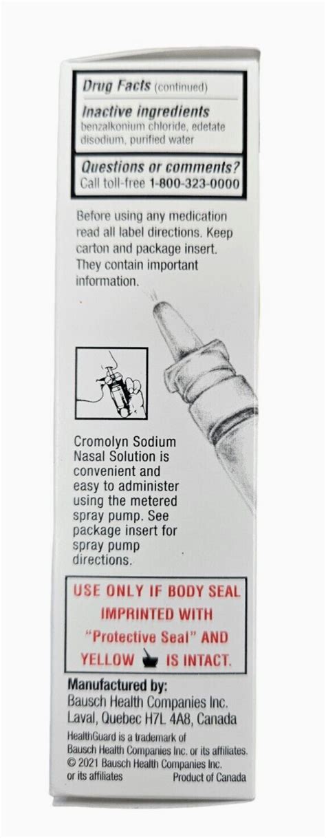 Cromolyn Allergy Nasal Spray 26ml Bottle 200 Sprays Bottle Gerimed 357782397263 Ebay