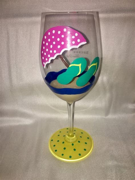 Beach Wine Glass Etsy