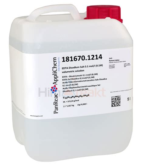 ЭДТА динатриевая соль, 0,1 моль/л р-р, станд.р-р, SV