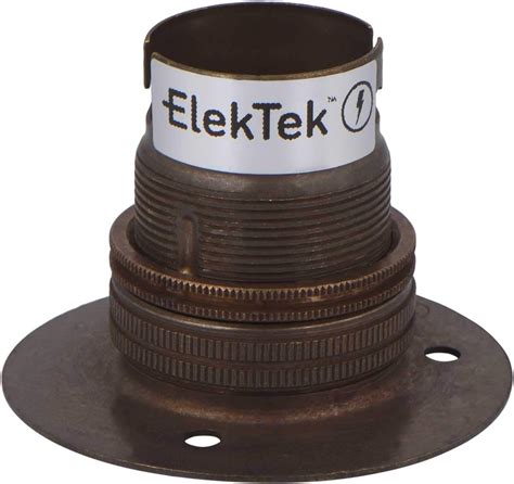 ElekTek Unswitched Lamp Holder B22 BC Bayonet Cap With Shade Ring 10mm