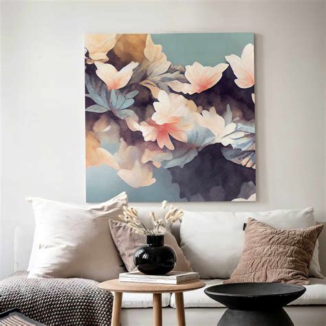 Цветы акварель (Квадрат) | Интернет-магазин Respace: дизайнерские обои ...