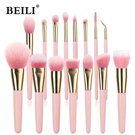 Beili Pcs Makeup Brushes Set Matte Pink Highlight Foundation Powder