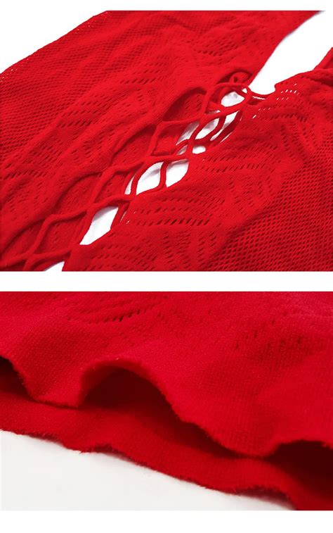 Hot Sexy Night Wear Mesh Lingerie Fishnet Bodysuit See Through Dress Crotchless Bodysuit For