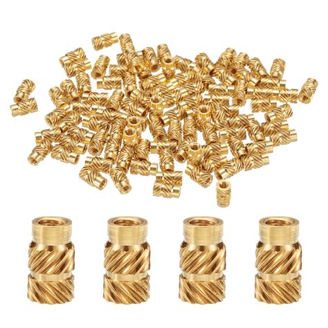 100 Packs M2 Threaded Inserts Brass Heat Set Insert M2x6mm OD 3 5mm