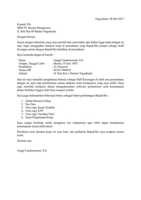 Contoh Surat Lamaran Kerja Block Style Tanpa Kop Surat Surat Lamaran