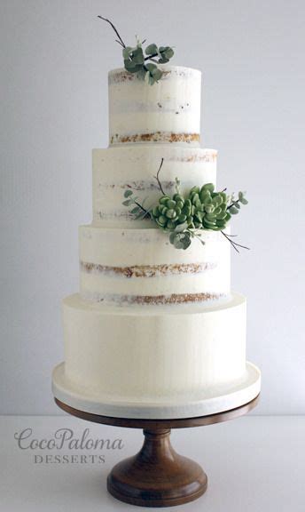 Semi Naked Buttercream And Succulents Cake Wedding Cake Rustic