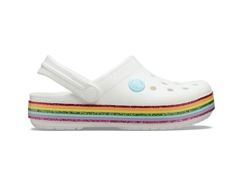 Crocs Crocband Rainbow Glitter Kids Clogs White World Of Clogs