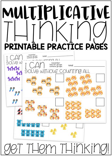 Multiplicative Thinking Printable Pages Multiplicative Thinking Math