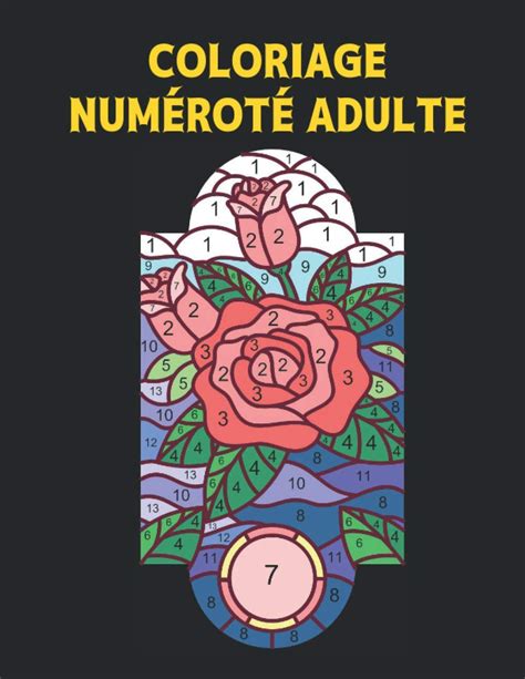 Buy Coloriage Numéroté Adulte Livre Coloriage avec 60 Dessins de