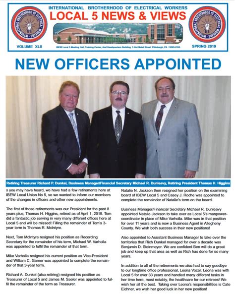Ibew Local Union 5 Pittsburgh Newsletters