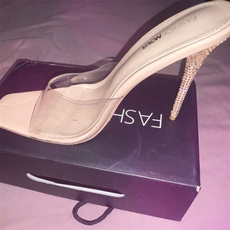 Fashion Nova Shoes Bin Nude Clear Strap Heel Slide From Fashion Nova Barely Worn Once For