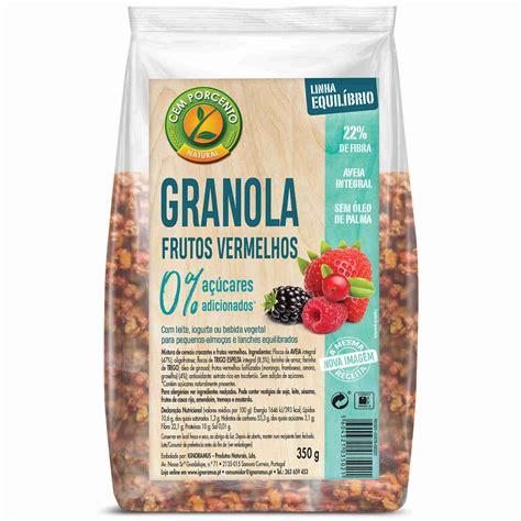 Granola Frutos Vermelhos Cem Porcento Emb 350 Gr Continente Online