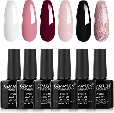 Gzmayuen Vernis Semi Permanent Couleur Naturel Paillettes Rose Nude