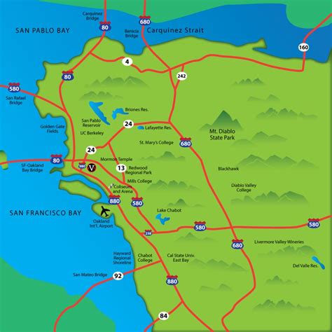 Cities Of The East Bay - Map Of Bay Area California Cities - Printable Maps