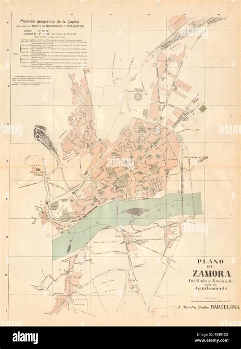 Zamora Plano Antiguo De La Cuidad Antike Stadt Plan Martin C1911